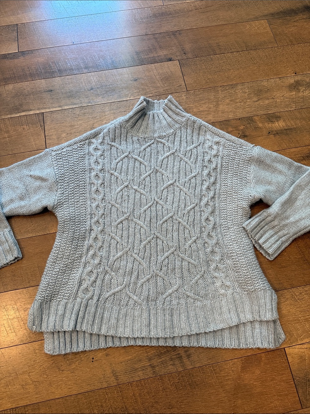 new directions Light Blue Cable Turtleneck Sweater